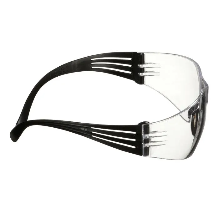 3M SecureFit 100 Series SF101AF-BLK Safety Glasses, Black Temples, Clear Anti-Fog/Anti-Scratch Lens, Case of 20