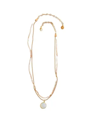 Avery Double Strand Necklace - White