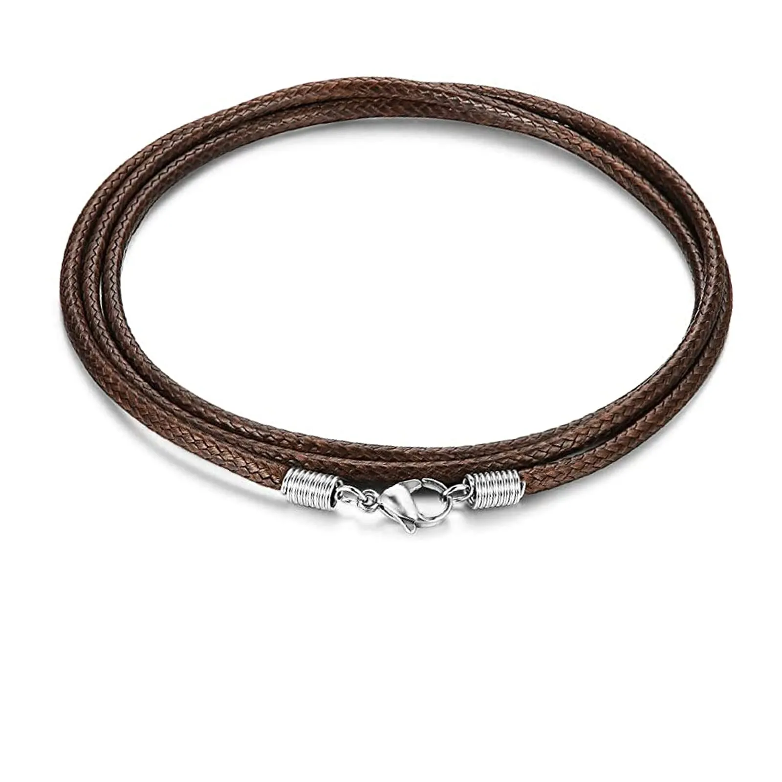 Black Leather Cord Necklace for Men and Women