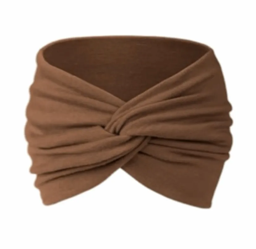 Brown Wide Twist Turban Headband Ear Warmer
