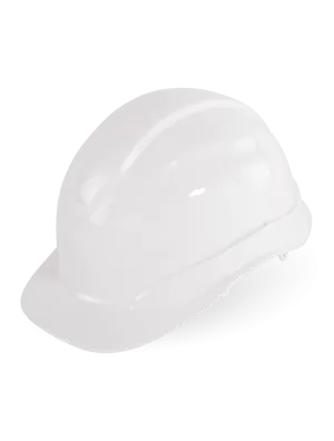 Bullhead Safety™ Head Protection White Unvented Cap Style Hard Hat With Six-Point Slide Lock Suspension - HH-C1-W
