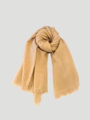 Cassia Quadra Tan Cashmere Scarf