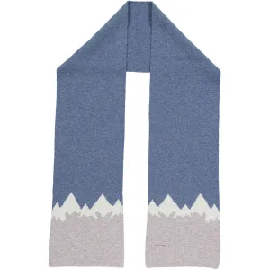 Denim Blue & Grey Mountains Lambswool Scarf
