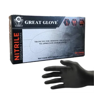 GREAT GLOVE Soft Black Nitrile Powder Free Gloves