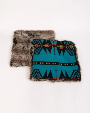 Grey Wolf Faux Fur Pillow Covers  |  Set of 2