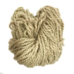 Hand Spun Mohair Yarn - Beige & Light Green Variegated