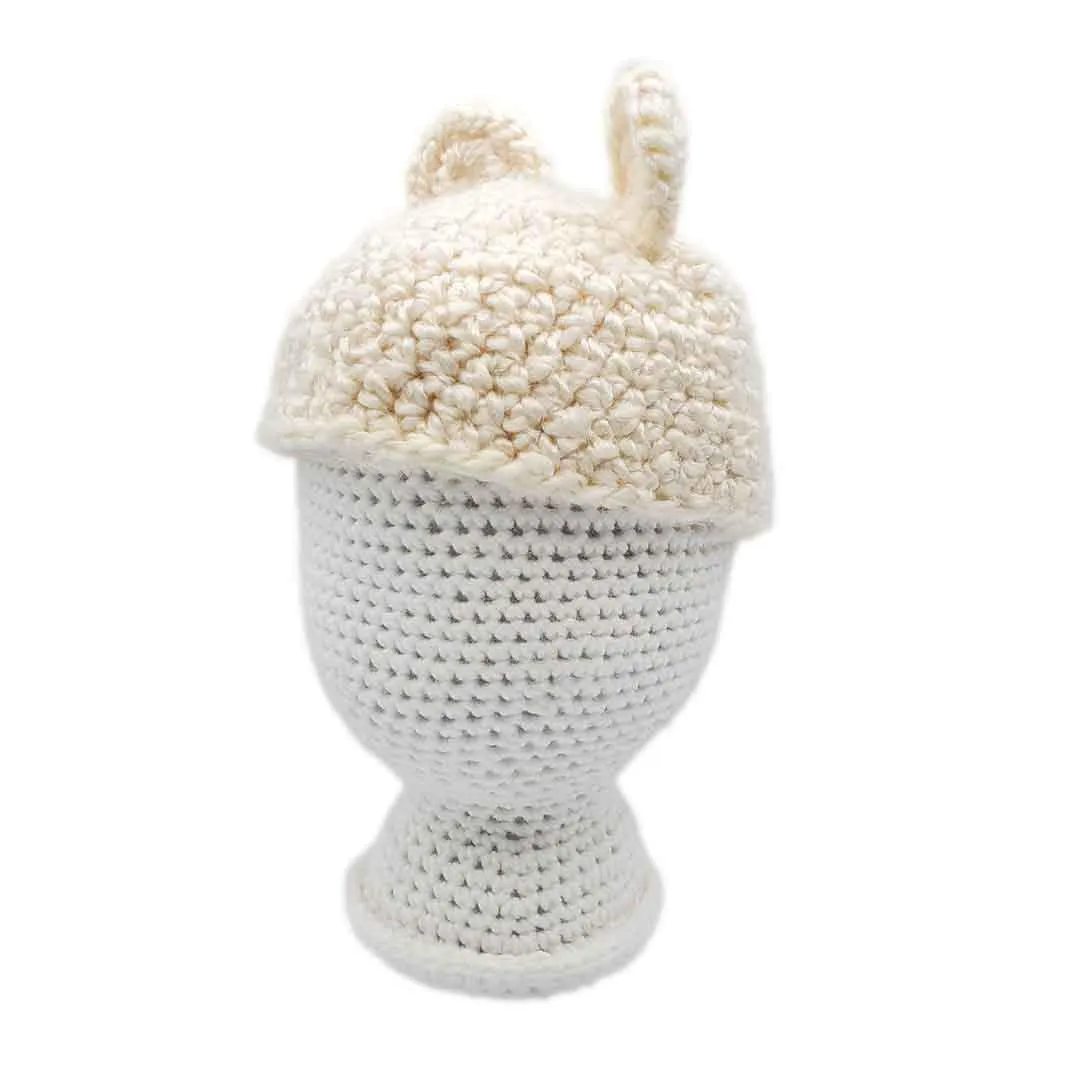 Hat - Infant - Bear (White) by Scary White Girl