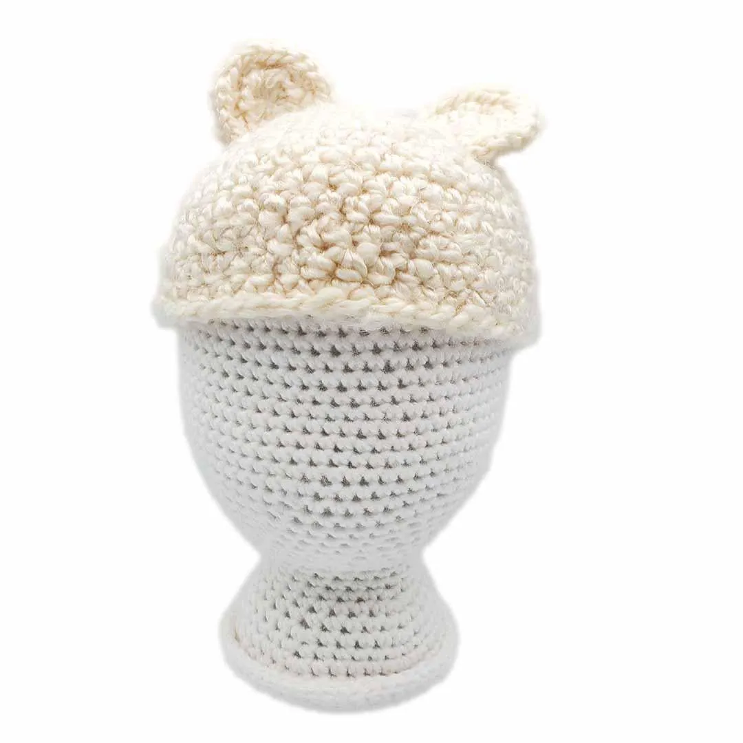 Hat - Infant - Bear (White) by Scary White Girl