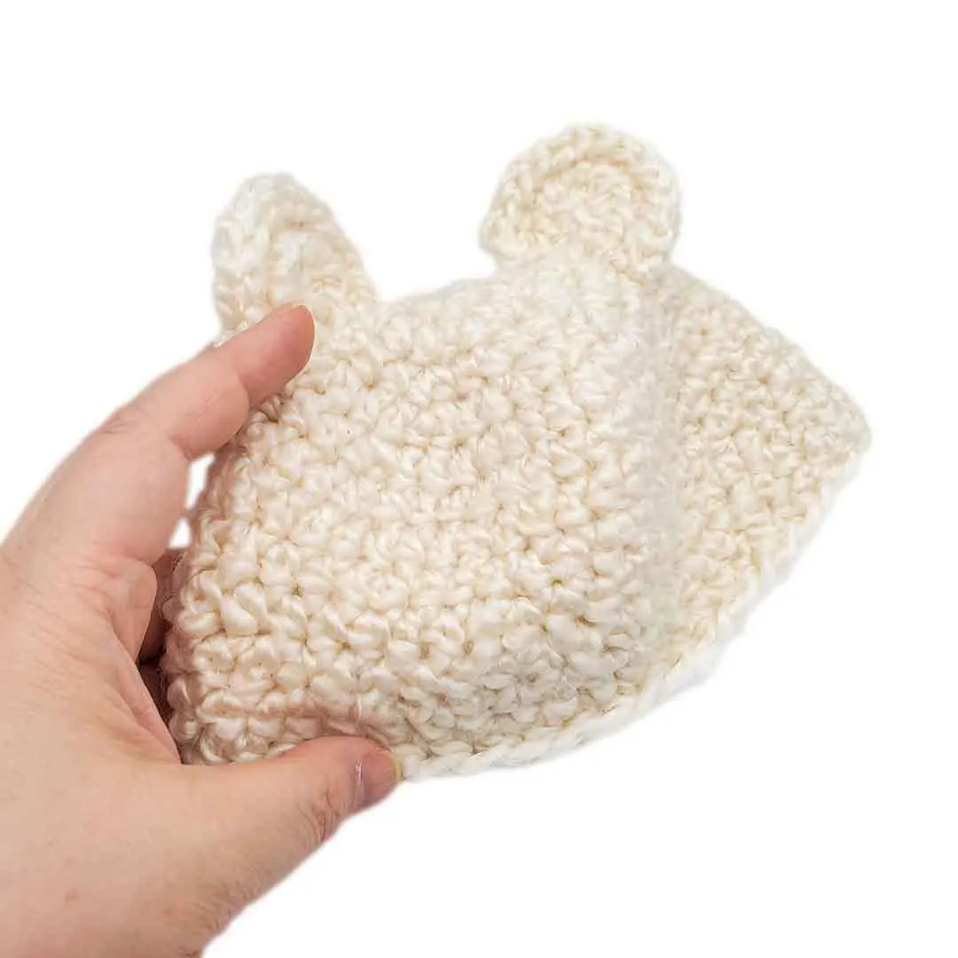 Hat - Infant - Bear (White) by Scary White Girl