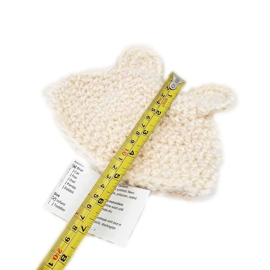 Hat - Infant - Bear (White) by Scary White Girl