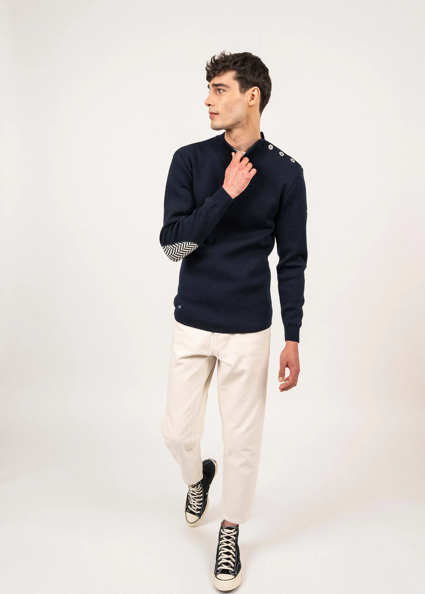 Le Chevron sailor jumper - SAINT JAMES x Le Slip Français (MARINE/ECRU)