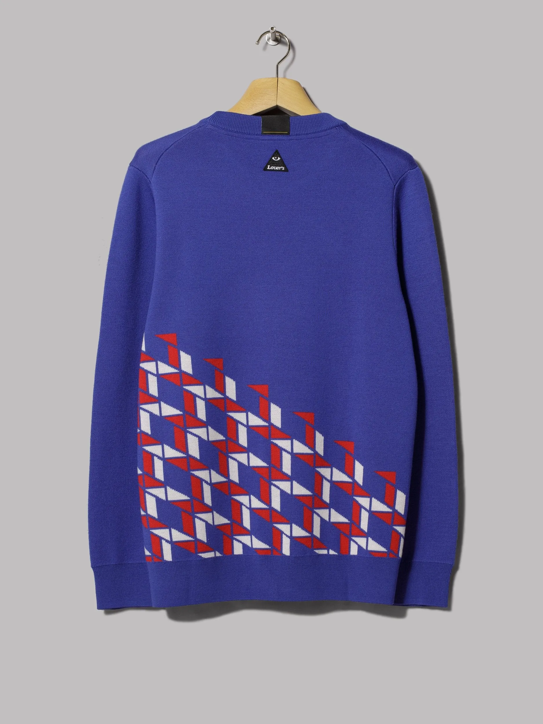 Lyle & Scott Geometric Jacquard Knitted Jumper (Navy / Gala Red)