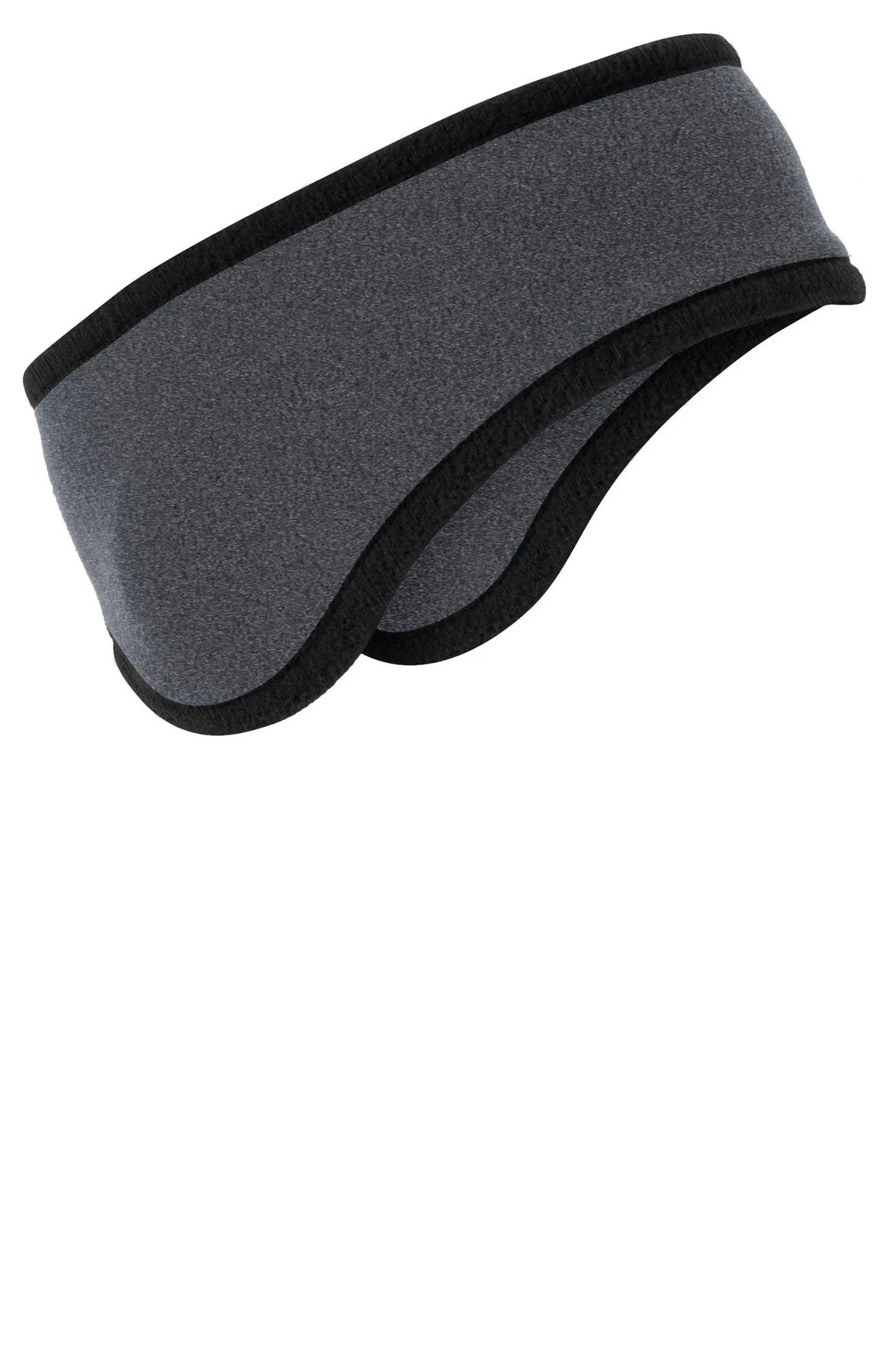 Port Authority Two-Color Fleece Customized Headbands, Midnight Heather