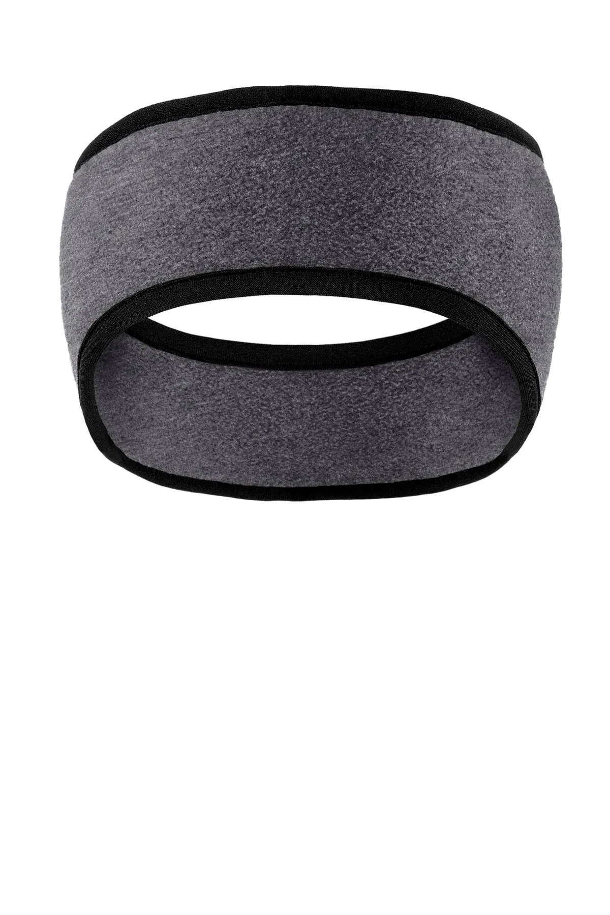 Port Authority Two-Color Fleece Customized Headbands, Midnight Heather