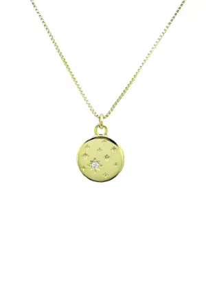 Round Celestial Charm with Stars