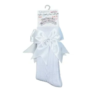 Soft Touch - long bow socks, white