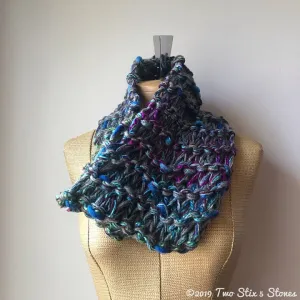 Teal Tweed Cowl/Neckwarmer