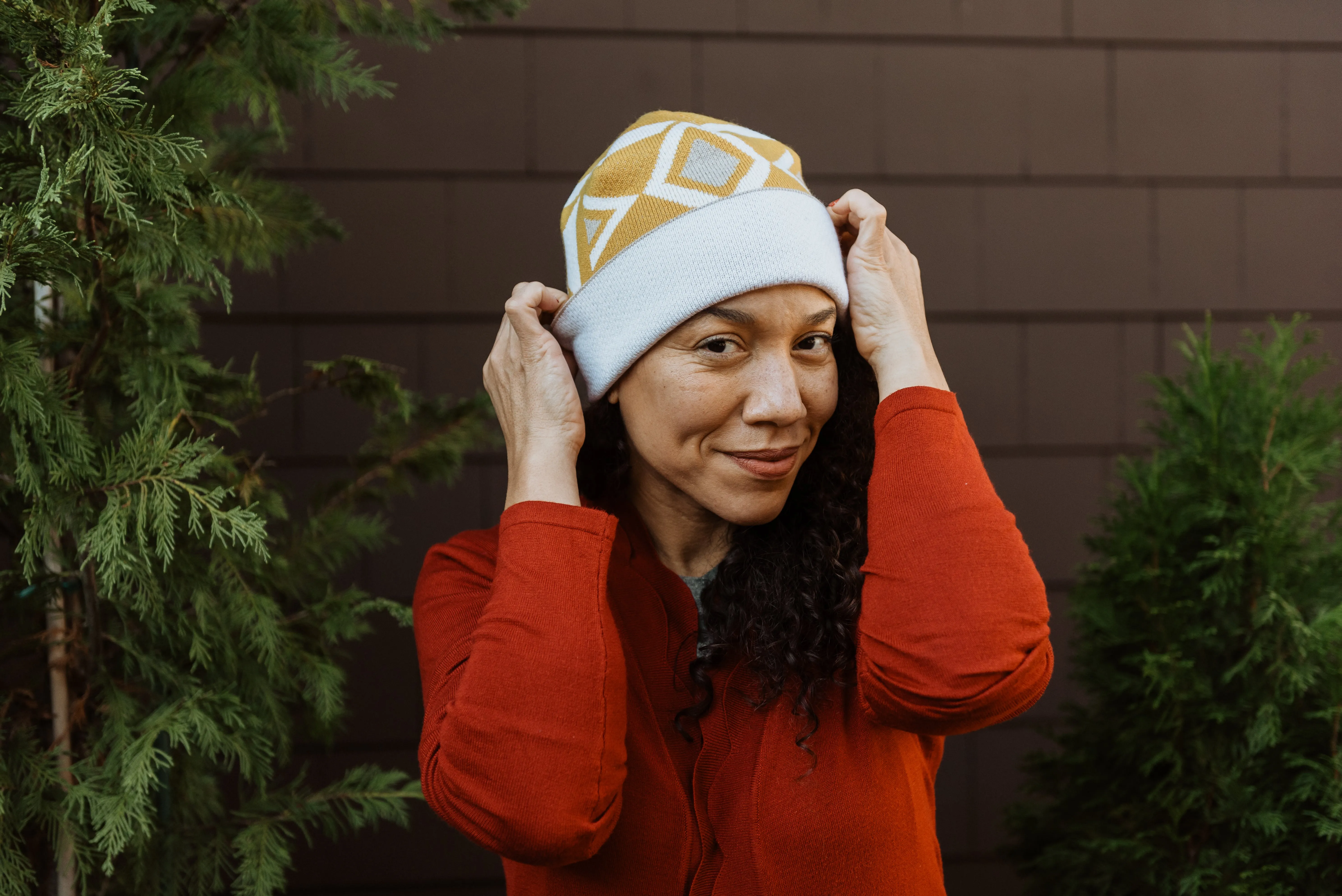 Upcycled Wool Beanie—Family Floral