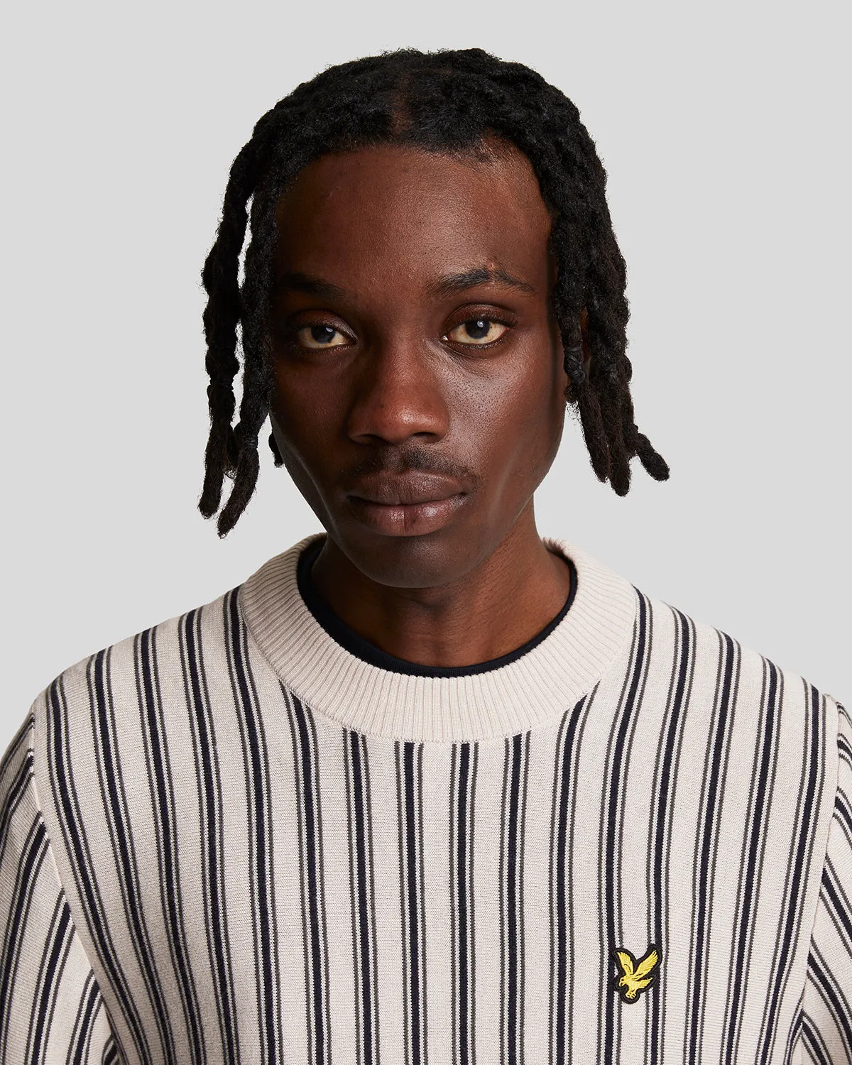 Vertical Stripe Crew Neck Jumper