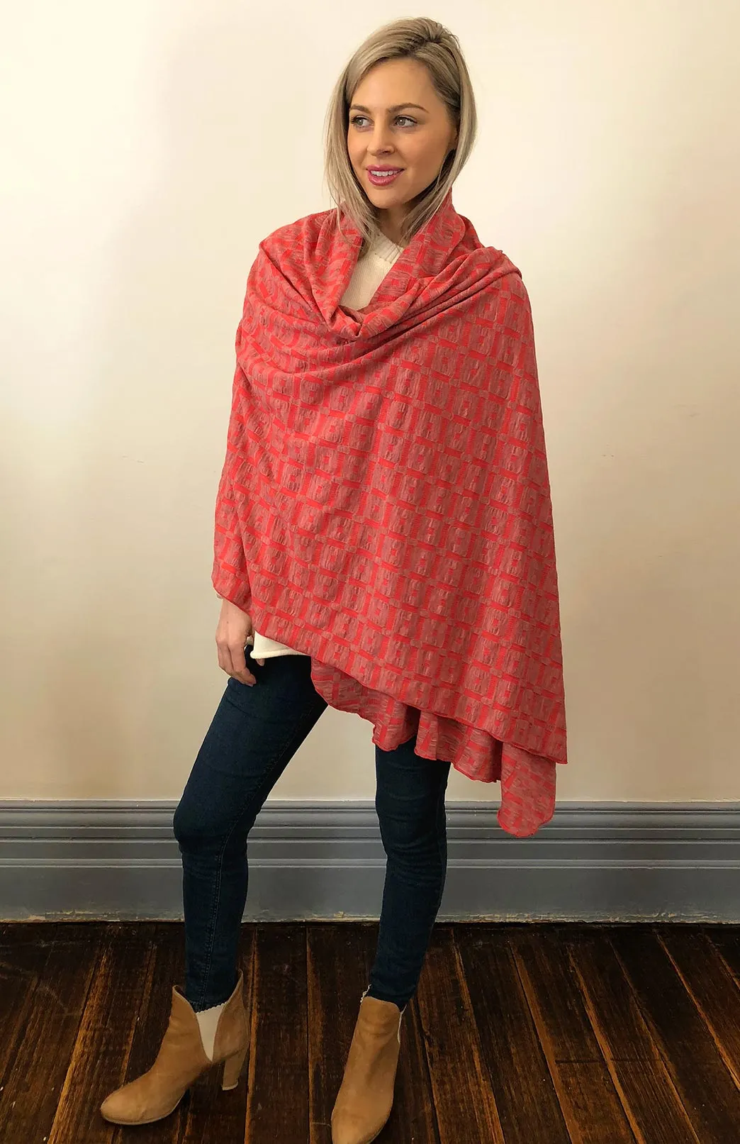 Wide Patterned Scarf