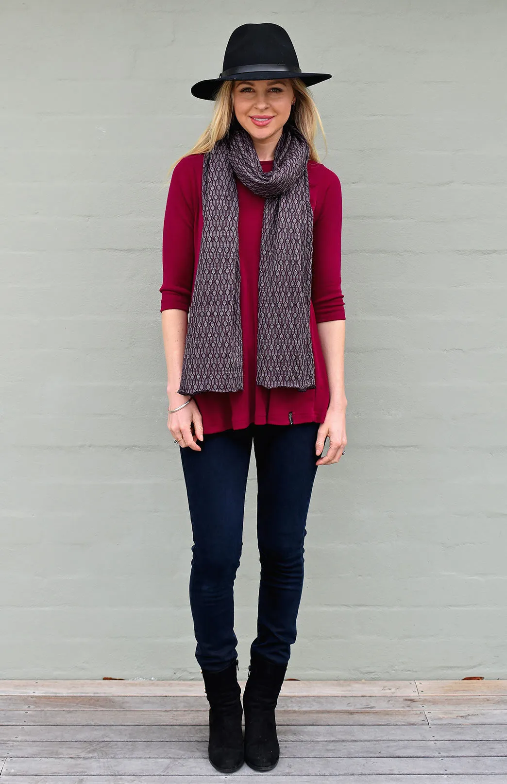 Wide Patterned Scarf