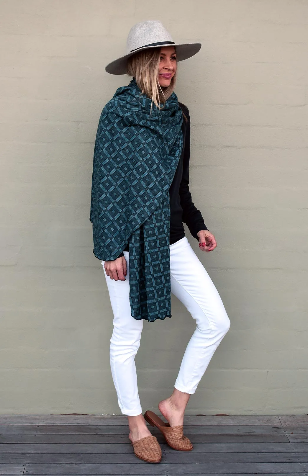 Wide Patterned Scarf