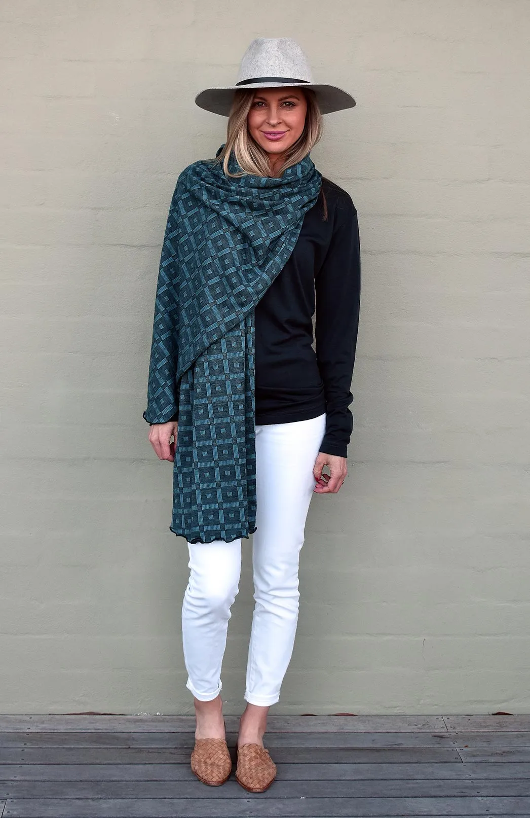Wide Patterned Scarf
