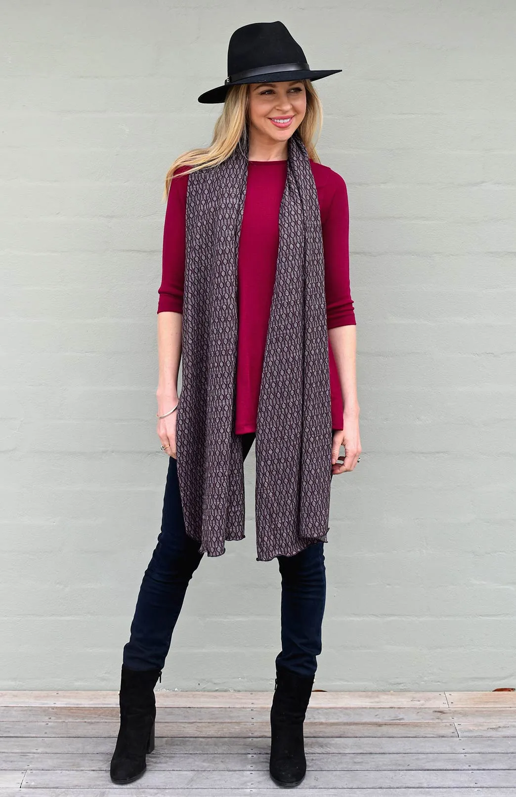 Wide Patterned Scarf