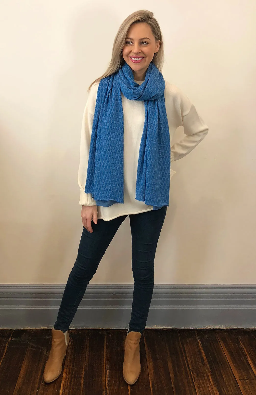 Wide Patterned Scarf