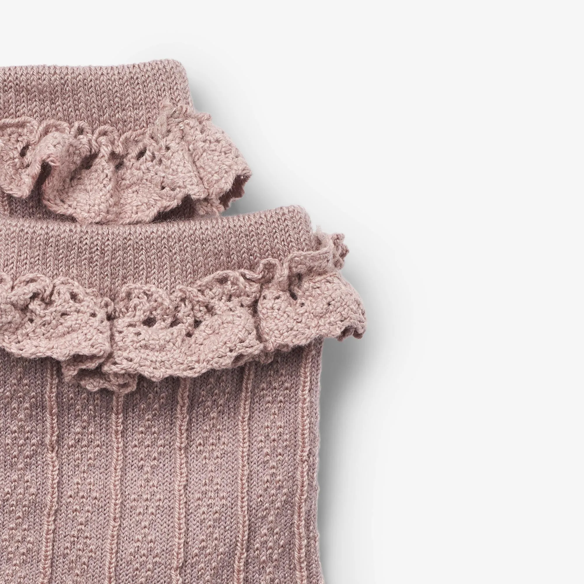 Wool Lace Socks Nora - dry rose