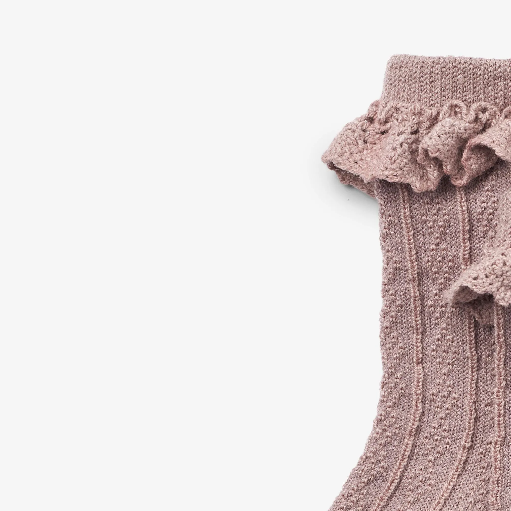 Wool Lace Socks Nora - dry rose