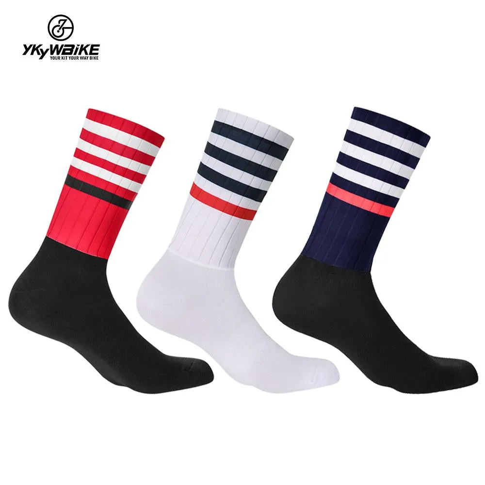 YKYW Cycling Running Anti Slip Silicone Aero Socks Soft & breathable Larger Size 4 Colors