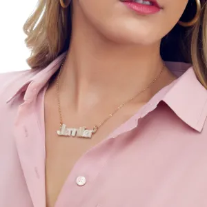Zebra Nameplate Necklace (WS)